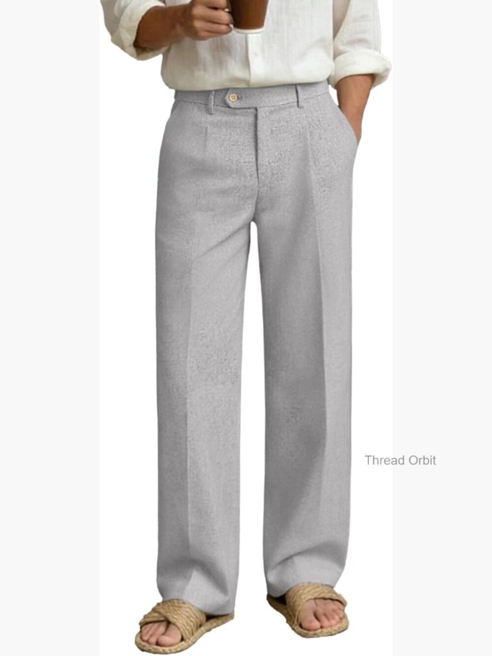 Pleated Wide Leg Linen Dress Pants Old Money Trousers Office Work